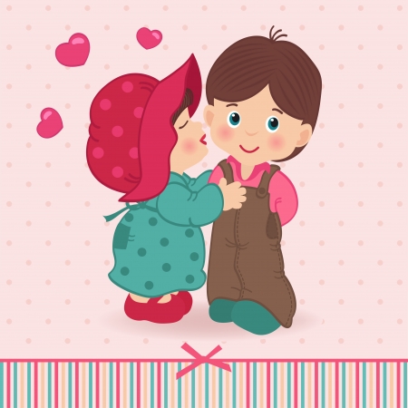 boy and girl loveのイラスト素材