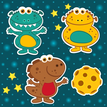 icon set alien のイラスト素材