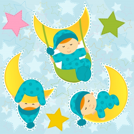 set icon baby boy sleeping のイラスト素材
