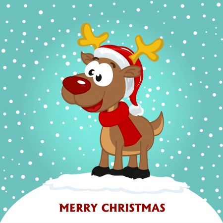 Christmas card with deer のイラスト素材