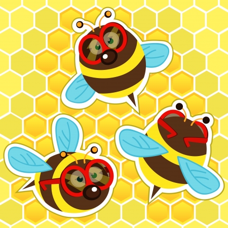 Bee with glasses のイラスト素材
