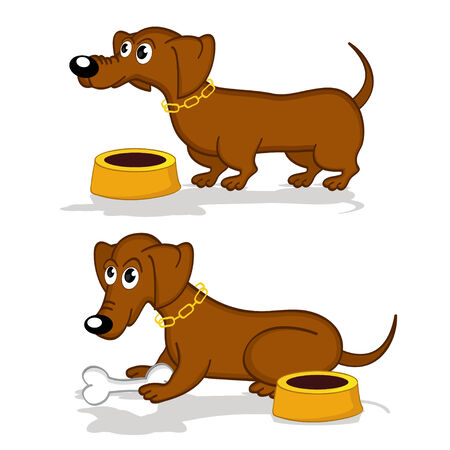 dachshund in action - vector  illustration, epsのイラスト素材