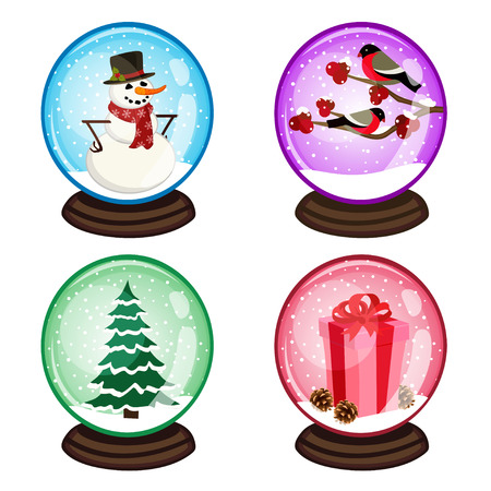 snow globe - vector illustration, epsのイラスト素材