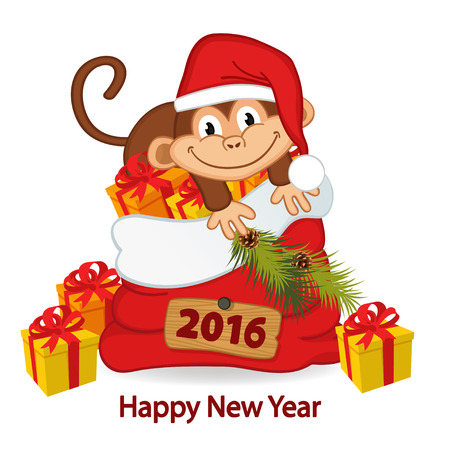 monkey symbol of 2016 year - vector illustration, epsのイラスト素材