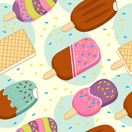 seamless pattern with ice cream - vector illustration, epsのイラスト素材