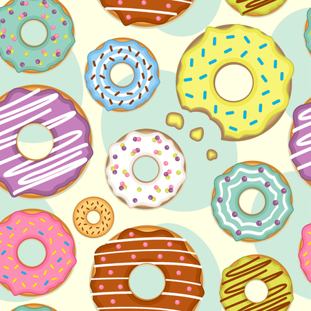 seamless pattern with donuts - vector illustration, epsのイラスト素材