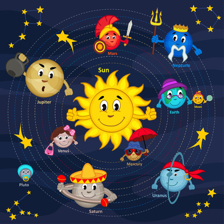 solar system - vector illustration, epsのイラスト素材