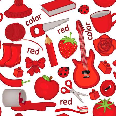 seamless pattern with red objectsのイラスト素材