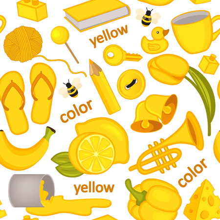 seamless pattern with yellow objectsのイラスト素材