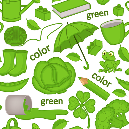 seamless pattern with green objectsのイラスト素材
