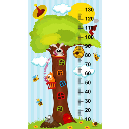 tree house height measure (in original proportions 1: 4)のイラスト素材
