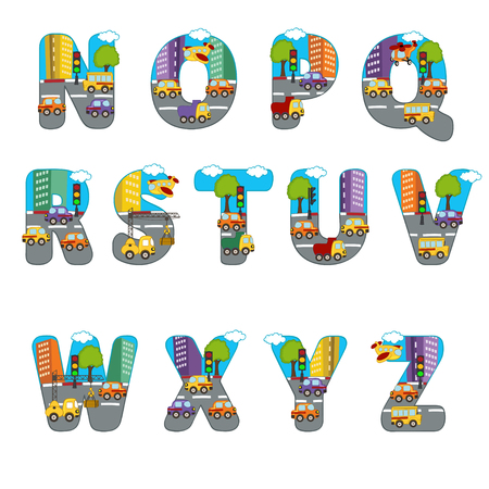 alphabet city from N to Zのイラスト素材