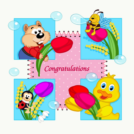 greeting card with congratulationのイラスト素材