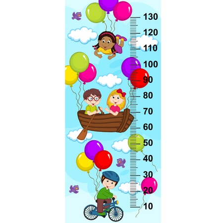 Children in the sky on a bicycle, boat flying on balloons (in original proportions 1: 4)のイラスト素材