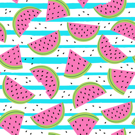 Seamless pattern with watermelon - vector illustration, epsのイラスト素材