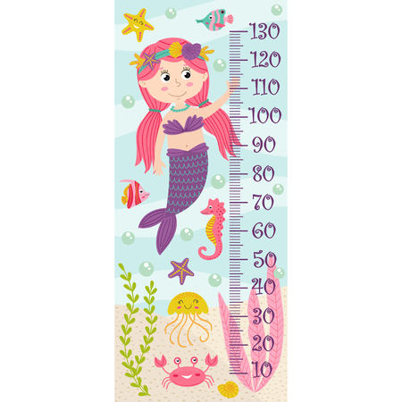Growth measure with mermaid - vector illustration, epsのイラスト素材