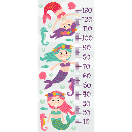 Growth measure with mermaids - vector illustration, epsのイラスト素材