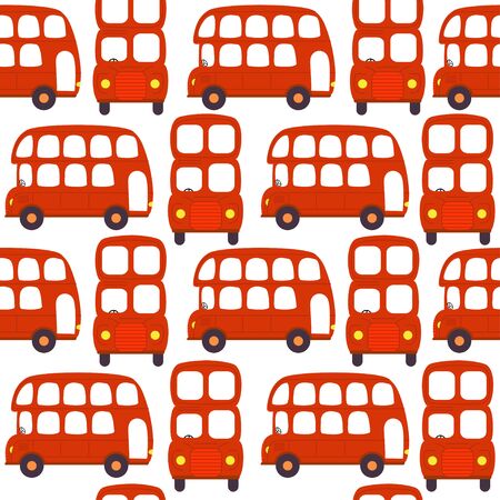 seamless pattern with london red bus - vector illustration, epsのイラスト素材