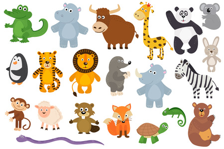 set of isolated animals illustrationのイラスト素材