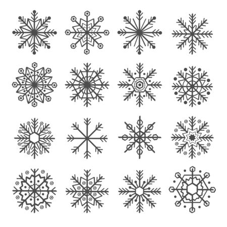 Set of isolated decoration snowflake vector illustrationのイラスト素材