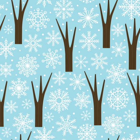 seamless pattern with snowflakes - vector illustration, epsのイラスト素材
