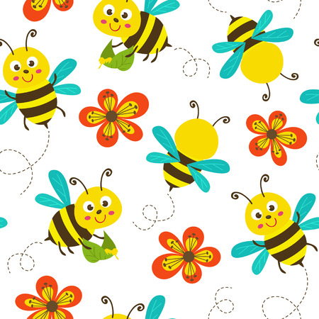 Funny bees vector illustration.のイラスト素材