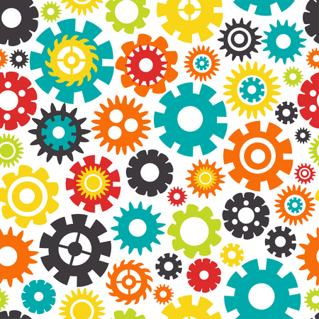 seamless pattern with colorful gears - vector illustrationのイラスト素材