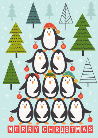 card with christmas tree - vector illustrationのイラスト素材