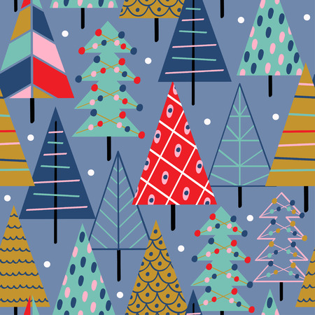 seamless pattern with christmas treesのイラスト素材