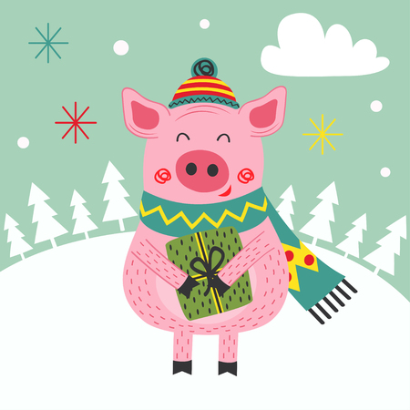 card happy new year - vector illustrationのイラスト素材