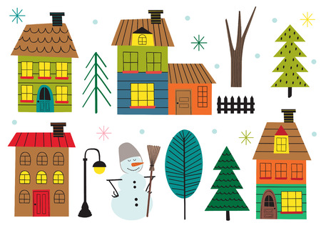 winter time illustrationのイラスト素材