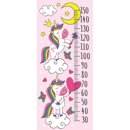 growth with cute little unicorns illustrationのイラスト素材