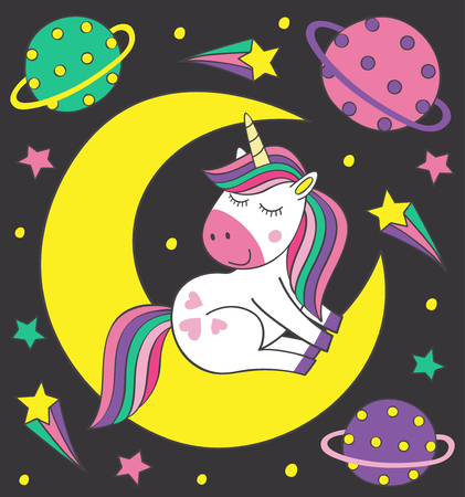 white bear and constellation Ursa Major illustrationのイラスト素材