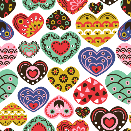 seamless pattern with colorful hearts illustrationのイラスト素材