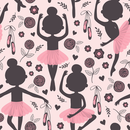ballerina girl illustrationのイラスト素材
