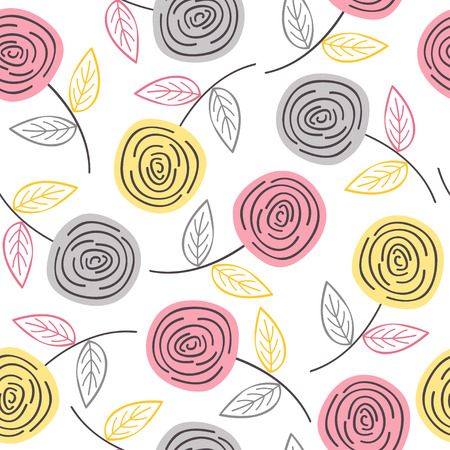 seamless pattern with colorful roses illustrationのイラスト素材
