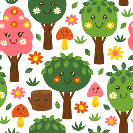 funny tree vector illustrationのイラスト素材