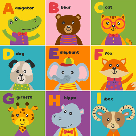 alphabet for animals - vector illustrationのイラスト素材