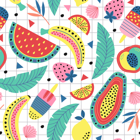 ice cream on white background - vector illustrationのイラスト素材