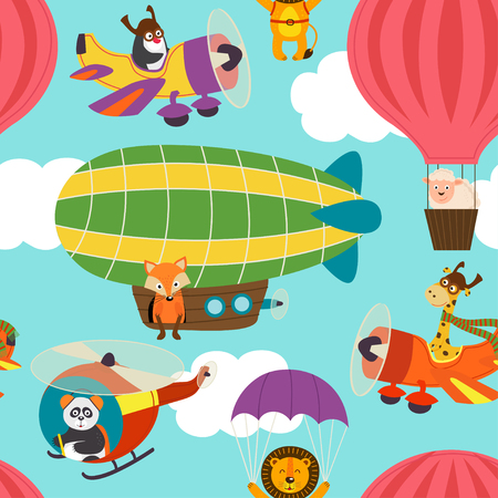 seamless pattern with air transports- vector illustrationのイラスト素材