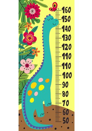 growth with cute dinosaur - vector illustration,のイラスト素材