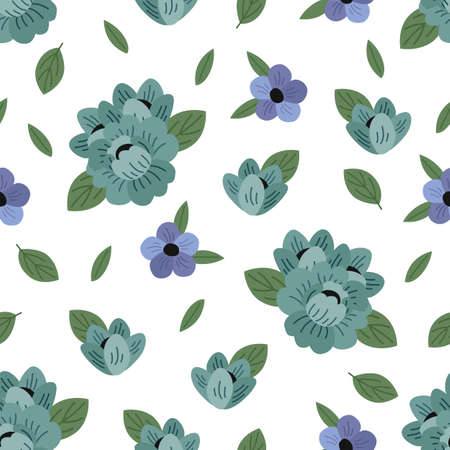 seamless pattern with beautiful flowersのイラスト素材