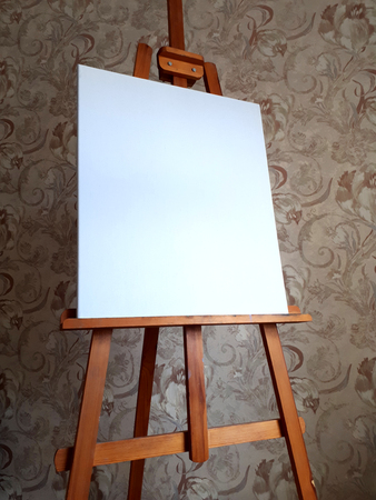 blank canvas on easelの写真素材