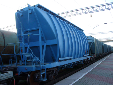 freight cars at the railway stationの写真素材