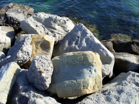 big stones by the seaの写真素材