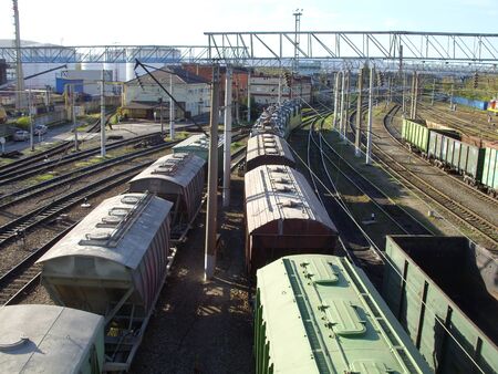 landscape cars and railroadの写真素材