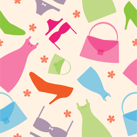 Seamless pattern with the image of women's clothingのイラスト素材