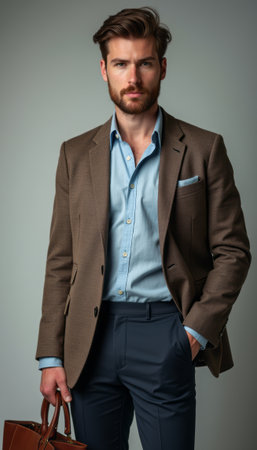 Confident businessman in stylish attireの素材