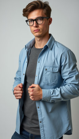 Confident young man in stylish attireの素材