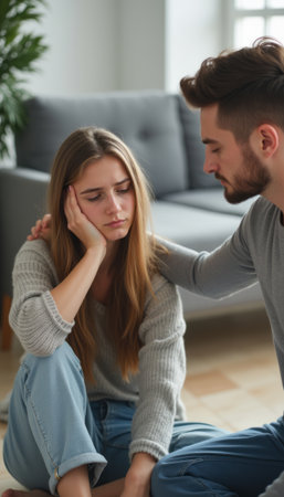 Supportive embrace during tough timesの素材